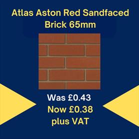 Sale Atlas Aston Red Sandfaced Brick 65mm